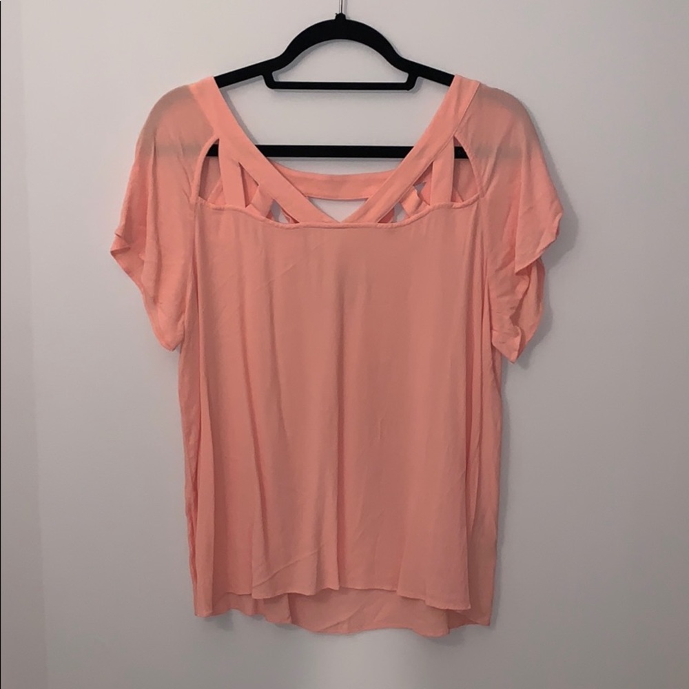 Light orange crossed blouse